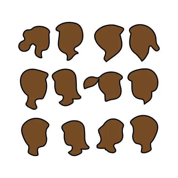 Erkek ve Kadın Profilleri Seti Siluet Simgeleri Koleksiyonu