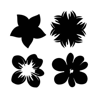 Vektör illüstrasyon çiçekli düz tasarım seti