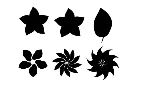  Çeşitli çiçek şekilli siluet simgeleri kümesi