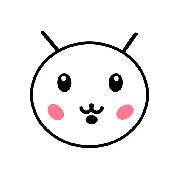 Minimalist vektör tasarımlı Yuvarlak Kedi Düz simgesi.