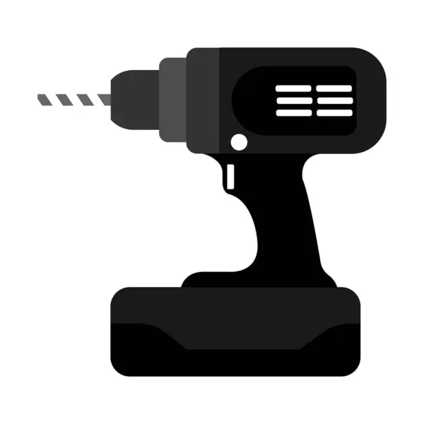 Çalışma aracı vektörü için matkap simgesi makinası el ekipmanı 