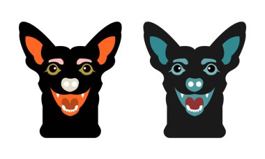 Ön patiler vektör illüstrasyon tasarımı üzerinden bakan köpek yüzü