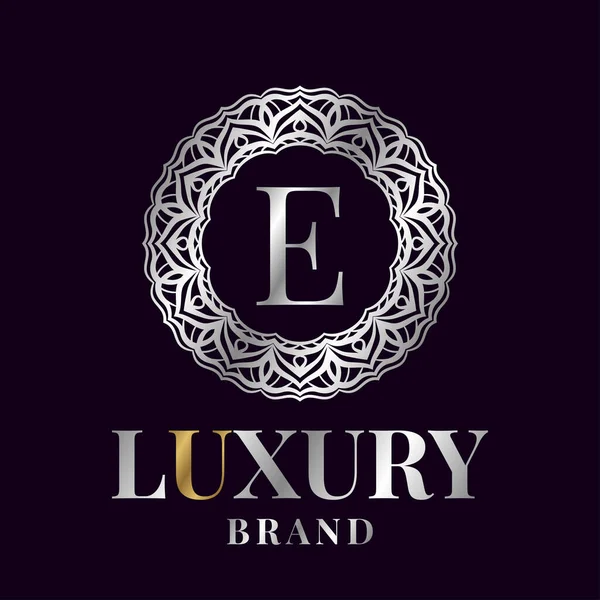 stock vector letter E luxury initial circle vector logo design