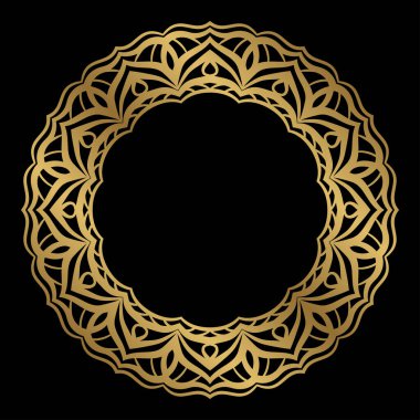 vintage round abstract flower border graceful design ornament