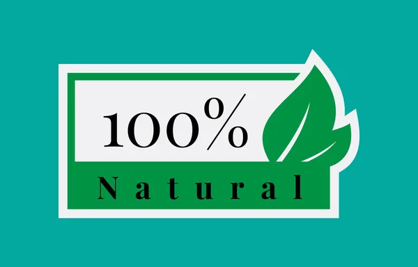 100 Percent Natural Vector Label Design Element — Stock Vector