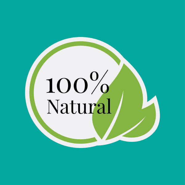 100 percent natural vector label design element