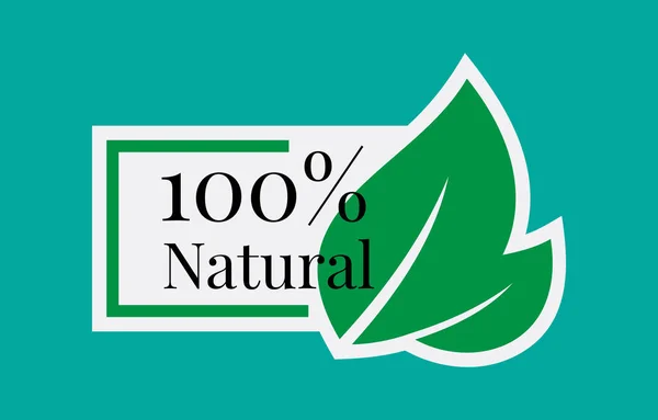 100 Procent Naturlig Vektor Etikett Designelement Vektorgrafik
