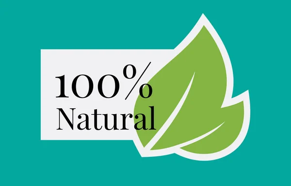 100 Procent Naturlig Vektor Etikett Designelement Royaltyfria illustrationer