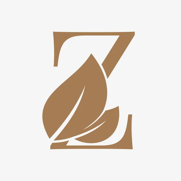Litera Ozdobą Liści Początkowy Projekt Luksusowy Wektor Logo — Wektor stockowy