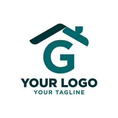 G harfi çatı vektör logosu tasarımı