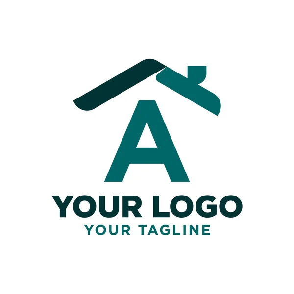 Letra Diseño Logotipo Vector Techo — Vector de stock