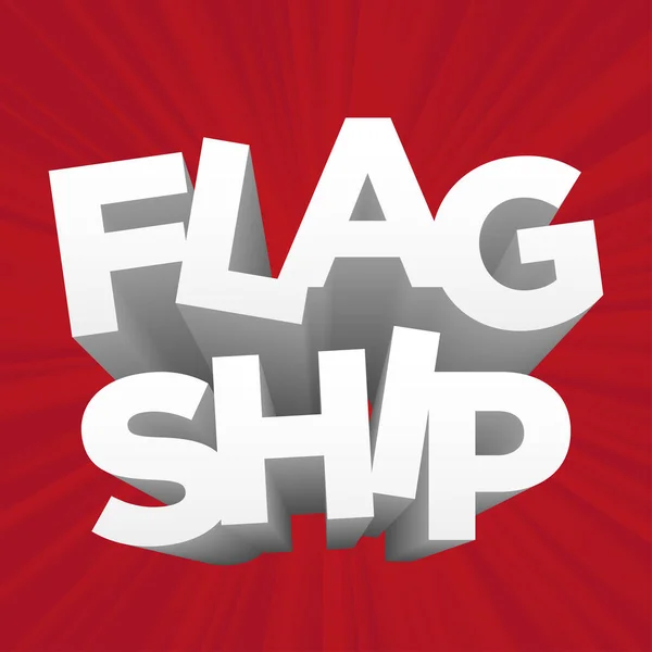Typografie Der Werbeschlagzeile Für Flaggschiff Produkte Mit Dynamischem Roten Hintergrund — Stockvektor