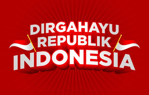 République Longévité Indonésie Août 1945 Indépendance Jour Typographie Titres — Image vectorielle