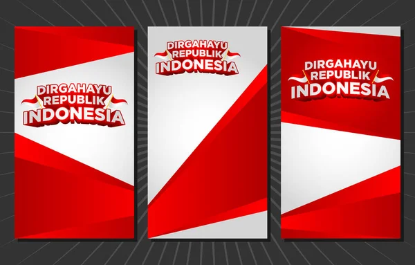 Röd Och Vit Modern Abstrakt Bakgrund Med Dummy Typografi Indonesiska — Stock vektor