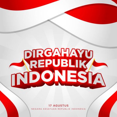 Endonezya 'nın bağımsızlık günü kare sosyal medya selamlaması