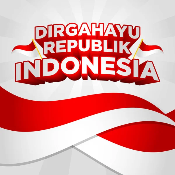 Ziua Independenței Indoneziei Salut Social Media Pătrat — Vector de stoc