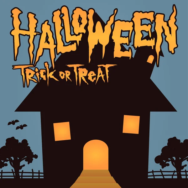 Haunted House Halloween Cute Element — Stock Vector