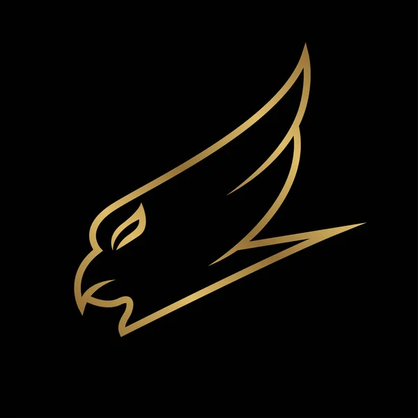 Орел Голова Золотий Викладений Векторний Дизайн Логотипу — стоковий вектор