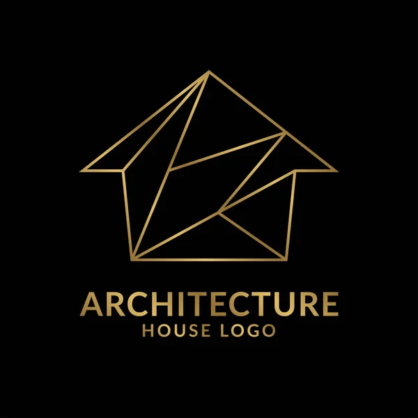 Royal House Minimalistisk Lyxig Kontur Logotyp — Stock vektor