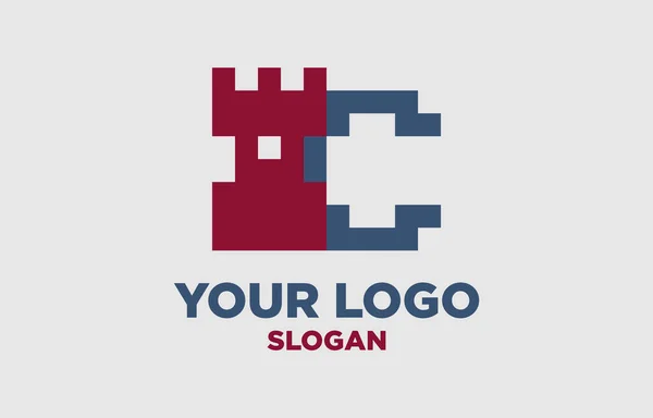 Buchstabe Königreich Digitaler Stil Vektor Logo Design — Stockvektor