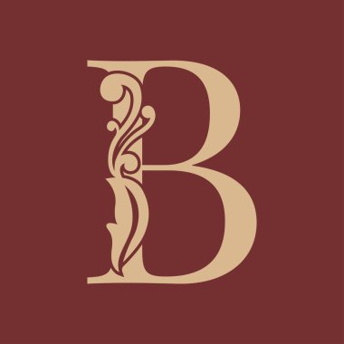 B harfi lüks baş harfleri logo.