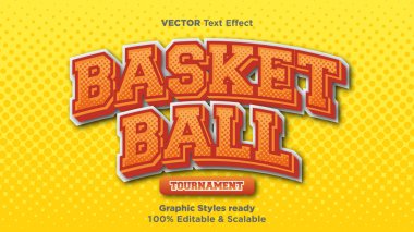 Sahte metin basketbolu ile düzenlenebilir metin efekti grafik biçimlerinde yarım ton renk içerir