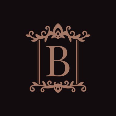 B harfi rustik sancak vintage ilk rozet markası