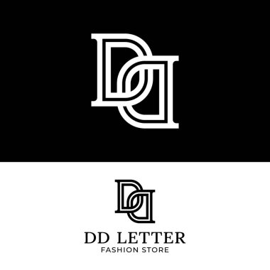 Genel Moda Giyim Mağazası Mali Maliye Spor Spor Spor Spor Logosu Logosu Şablonu için Basit Modern İç Kilit Biçimi D Monogramı