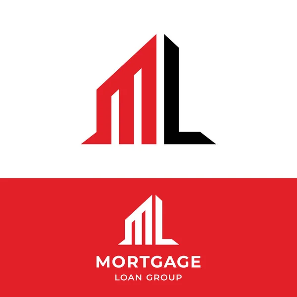 简约现代建筑风格的M Lm字母简写房地产投资服装金融运动健美标志设计模式 — 图库矢量图片