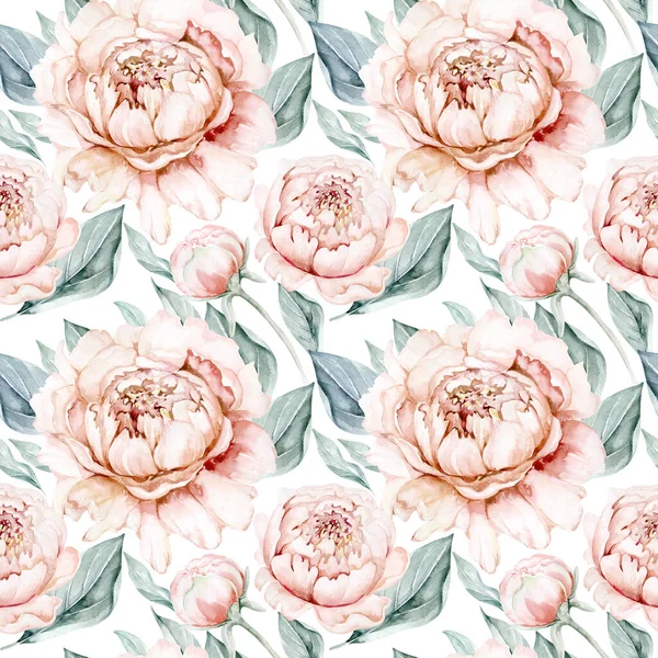 Seamless Floral Pattern Roses Watercolor — Stock Photo, Image