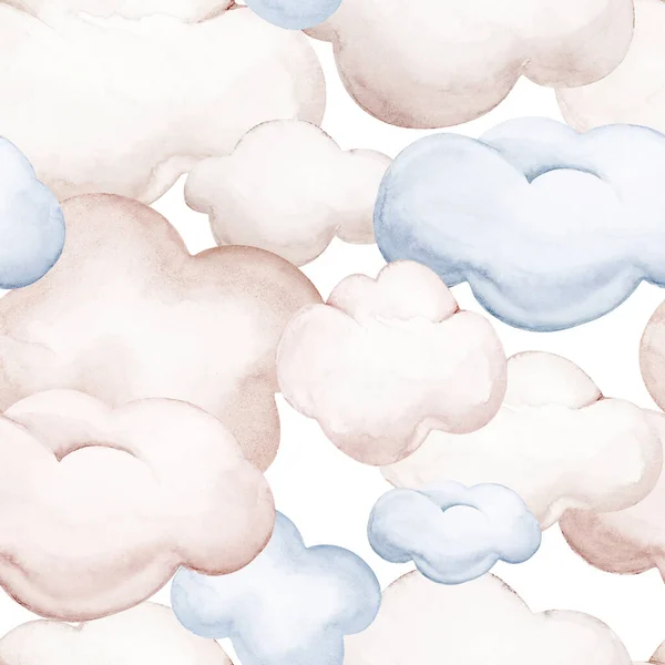 Patrón Sin Costuras Con Nubes Dibujos Animados Juguetes Conejito Oso — Foto de Stock