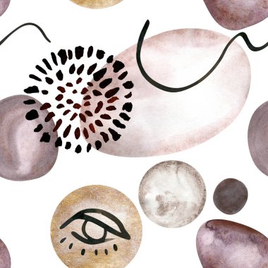 Orta Çağ Modern Duvar Sanatı, Suluboya Soyut Şekiller Sanat, Minimalist Geometrik Baskılar, Orta Yüzyıl Resimleri. Soyut Basılabilir Duvar Sanatı Orta Çağ modern. Suluboya şekli