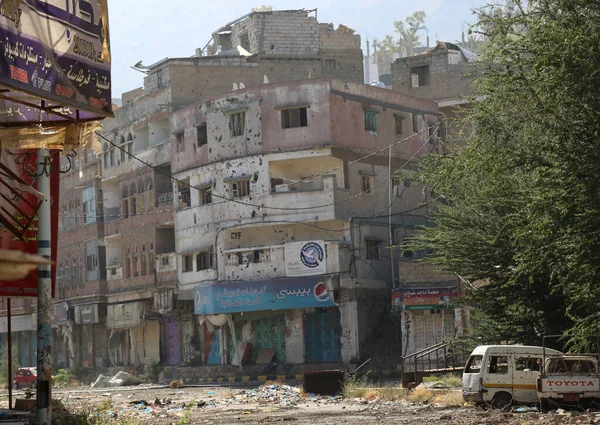 Taiz Yemen Aug 2017 Будинок Зруйнований Війною Місті Тайц Ліцензійні Стокові Фото