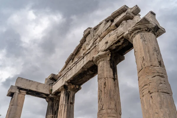 Vista Portão Athena Archegetis Fórum Romano Ágora Atenas Histórica — Fotografia de Stock