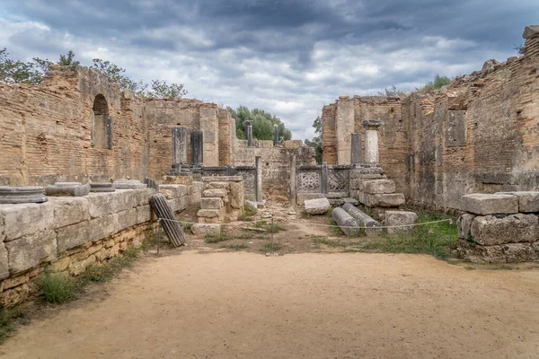 Oficina Fídias Basílica Cristã Primitiva Antiga Olímpia Grécia — Fotografia de Stock