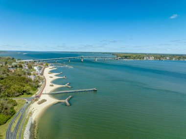 Virginia 'daki Coleman Anıt Köprüsü' nün hava manzarası
