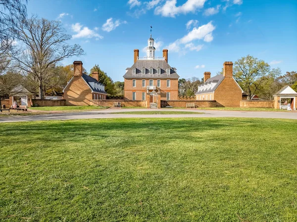 stock image Aerial view of Duke Glouchester street in colonial Williamsburg