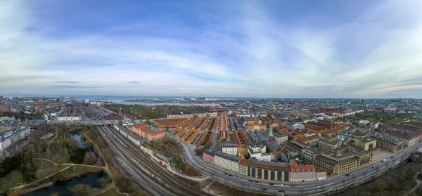 Aerial Panoramic View Copenhagen Kastellet Nyboder Downtown — Stock Photo, Image