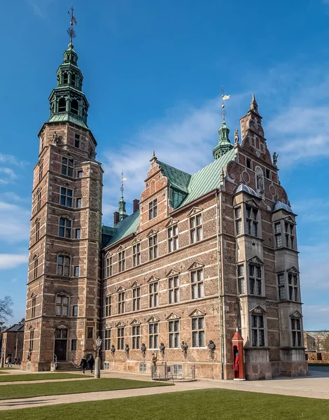 stock image Dutch Renaissance palace at Rosenborg Slot Copenhagen surrounded by a moat