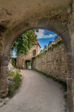 View of outer courtyard and gate tower at Zvikov castle clipart