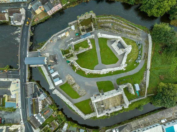 Вид Воздуха Замок Десмонд Аскетоне Ирландия Графстве Лимерик Реке Диль — стоковое фото