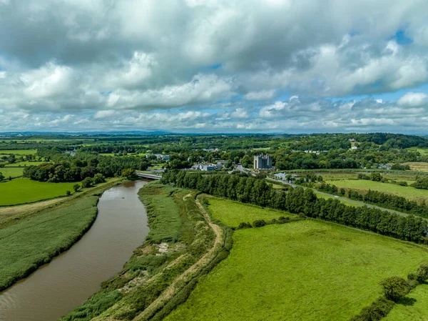 Aerial View Bunratty Castle Large 15Th Century Tower House County — Stock Photo, Image