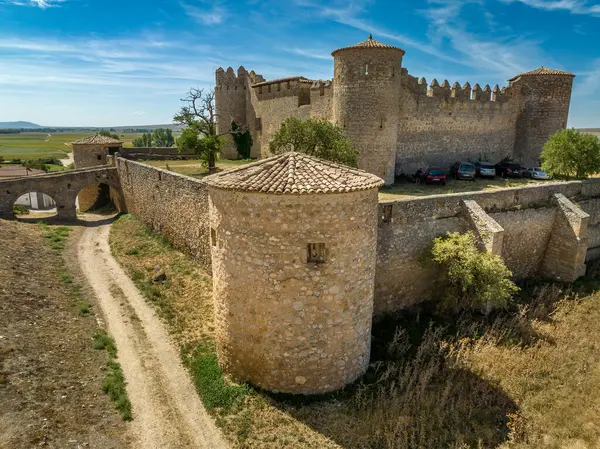 Veduta Aerea Del Castello Medievale Almenar Vicino Soria Spagna Quattro — Foto Stock