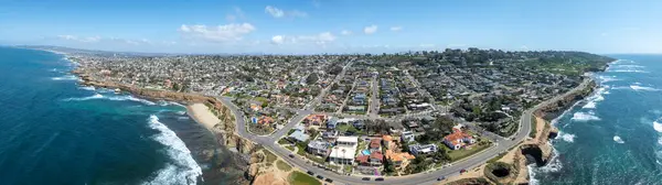 Panorama Aéreo Sunset Beach San Diego Com Costa Oceânica Califórnia Imagens De Bancos De Imagens Sem Royalties