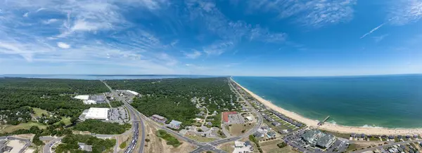 stock image Aerial view of Kitty Hawk Beach with multiple vacation rental properties