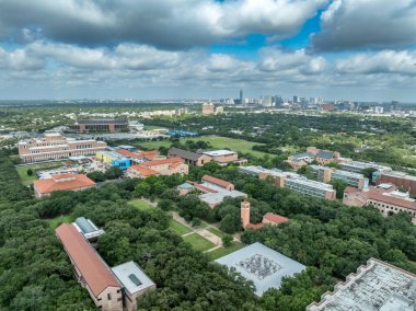 Houston Teksas 'taki Rice Üniversitesi, Fondren Kütüphanesi Anderson Salonu, Hoşgeldin Merkezi, Lovett Koleji, Hanszen Koleji