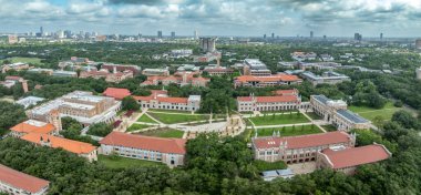 Houston Teksas 'taki Rice Üniversitesi, Fondren Kütüphanesi Anderson Salonu, Hoşgeldin Merkezi, Lovett Koleji, Hanszen Koleji