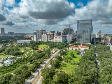 Houston 'daki Teksas Tıp Merkezi' nin havadan görünüşü dünyanın en büyük tıp merkezi Baylor Koleji.