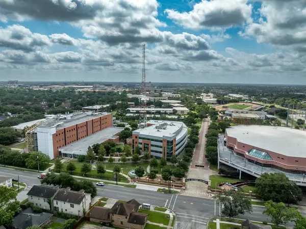 Teksas Güney Üniversitesi tarihi siyahi yükseköğretim enstitüsü Wheeler Avenue giriş teknolojisi binasının hava görüntüsü