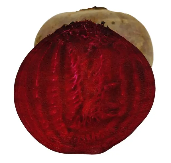 Barbabietola Rossa Bianco Isolare Vicino Macro — Foto Stock